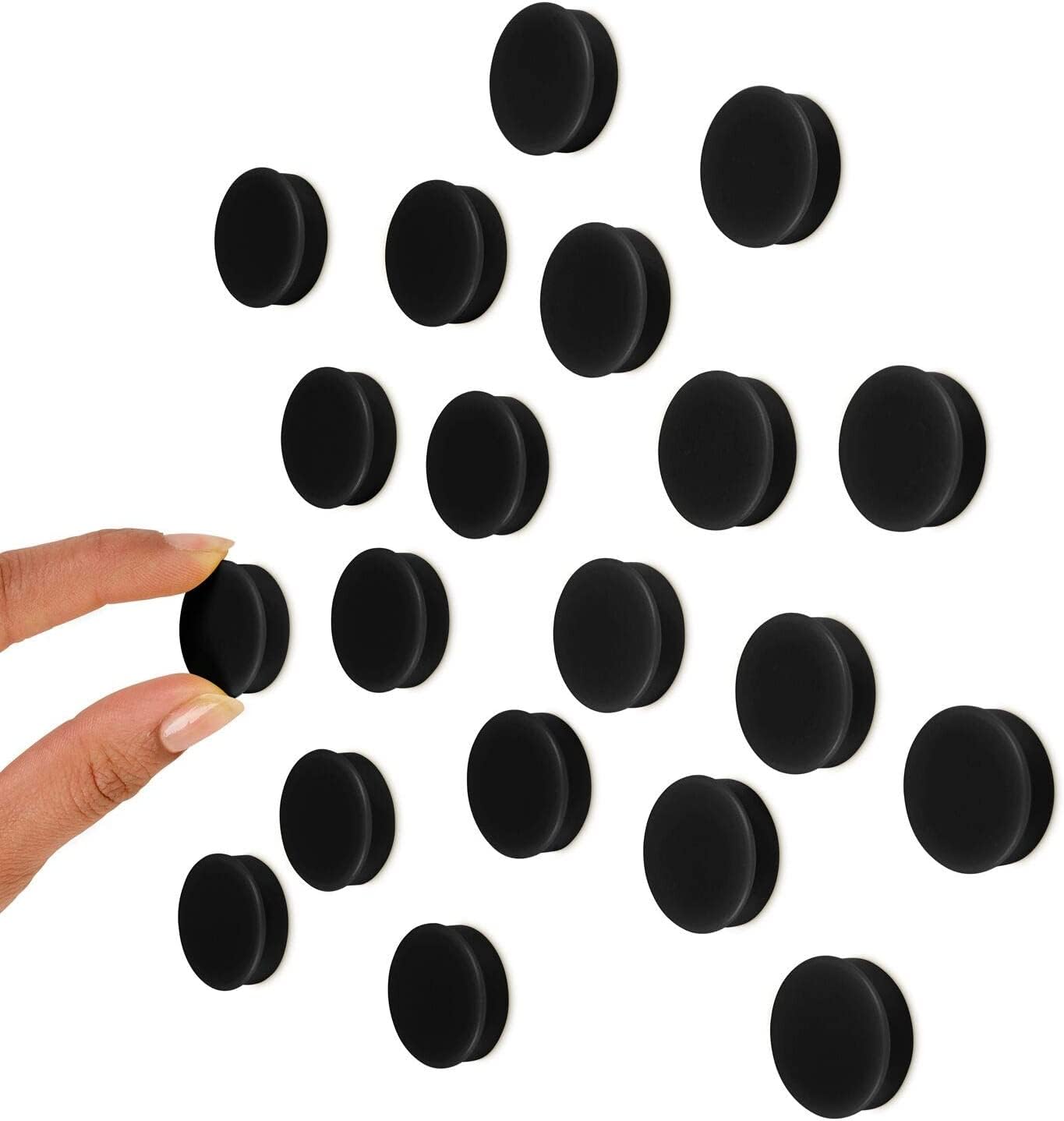 Scribble 30mm Round Whiteboard Magnets – 24 Pack Colourful Office Magnets for Classrooms, Meeting Rooms & Lockers (Black)