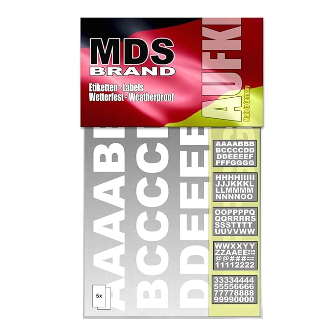 2cm Buchstaben Etiketten A-Z + 0-9 Zahlen Aufkleber (Weiss, 2cm)