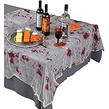 Amscan Creepy Halloween Party Bloody Gauze Table Cover Decoration, Fabric, 60