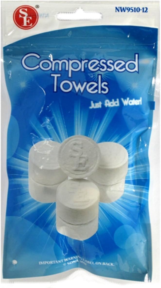 12 Compressed Expandable Travel Towels Amazon.co.uk Kitchen & Home