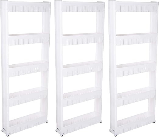 Amazon Com Mobile Shelving Unit Organizer With 5 Large Storage