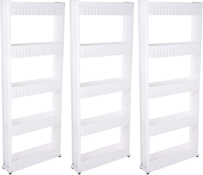 Amazon Com Mobile Shelving Unit Organizer With 5 Large Storage