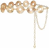 YooAi Chian Belt for Women Fashion Boho Metal Waist Body Chain Circle Link Belt