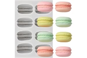 QDMOLDS 3D Macaroon Silicone Molds Macaron Hamburger Candy Mold for Cake Decoration Cupcake Toppers Fondant Chocolate Gum Pas