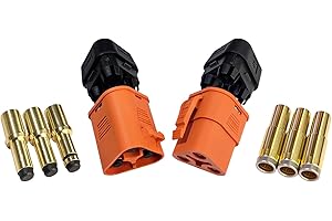 BABUVYA QS6T 3 Phase Quick Connector Kit 60a /DC-500V Plug Connect Disconnect Winch Trailer Battery Controller (60A 8AWG -12A