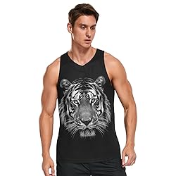 JHKKU Tiger Black Tank Top for Men's Athletic