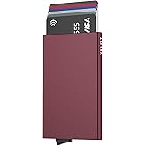 VULKIT Pop Up Wallet, Slim Minimalist Credit Card Holder For Men and Women RFID Blocking Mini Metal Case Wine