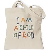TOTEUSVIA Christian Tote Bag for Women, Church Bible Canvas Bag with Inner Pocket for Churchgoers