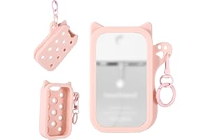 Silicone Case for Touchland Power Mist & Glow Mist 1 fl oz/30ml, Cute Cat Protective Cover Holder Bottle with Keychain Hand S