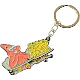 Zen Monkey Studios X SpongeBob SquarePants SpongeBob and Patrick Laughing in Class Metal Keychain
