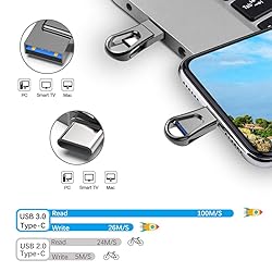 32GB USB C Flash Drive, 2-in-1 OTG USB 3.0 Thumb