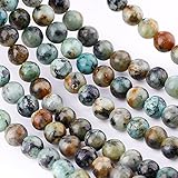 Bingcute 8mm Natural African Turquoise Stone Beads for Necklace Gemstone Loose Beads 15.5