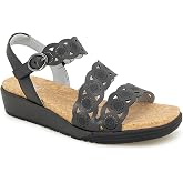 JBU by Jambu Women's Winona Sandals Black Shimmer