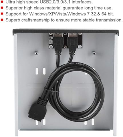 Annadue Panel Frontal de Unidad óptica USB2.0/3.0/3.1, Placa de expansión de computadora, con Interfaz Frontal de Ultra Alta Velocidad, Adecuada para Carcasa de computadora.