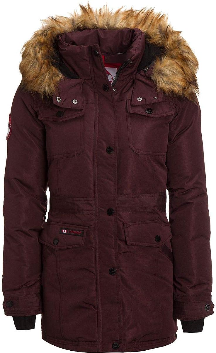 Faux Fur Hooded Parka Jacket - Women's