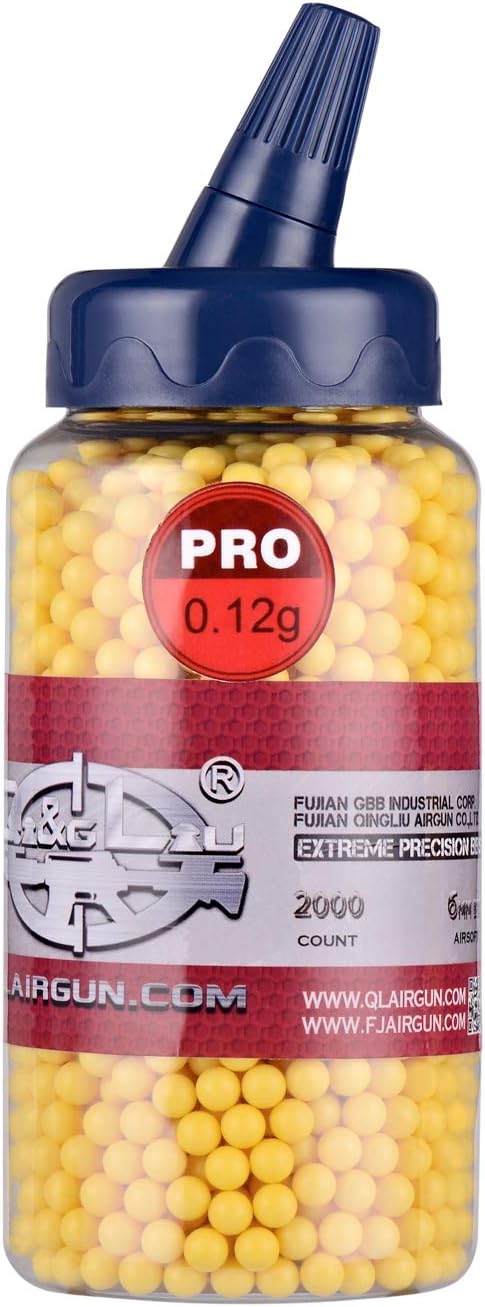 QingLiu Airgun Airsoft BBS .12g 6mm (2000 Round Bottle, Yellow) : Sports & Outdoors