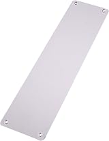 White Hinge Set of 2 12 Inch Satin Aluminium Door Finger Plates 75mm view 6
