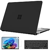 B BELK Case for Microsoft Surface Laptop 13 inch Touchscreen Copilot+ PC 2025 Model: 2095, Plastic Hard Shell Case + Keyboard Cover + Screen Protector for 13'' Microsoft Surface, Black