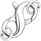 Dailyacc S925 Double Opening Lobster Clasp Sterling Silver and Gold Necklace Bracelet Extender Clasps and Closures for DIY Jewelry