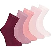 Petit Minou Mochi Kids Seamless-Toe Viscose derived from Bamboo Crew Socks (5-Pack)