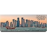 Doha Panoramic Fridge Magnet Qatar Travel Souvenir Persian Gulf
