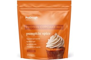 PRODOUGH PROTEIN BAKESHOP ProDough High Protein- Gluten Free Cupcake Mix, Low Carb, 13g of Protein per Cupcake, No Added Sugars, Keto Friendly, Makes 12, Healthy Dessert (Pumpkin Spice)