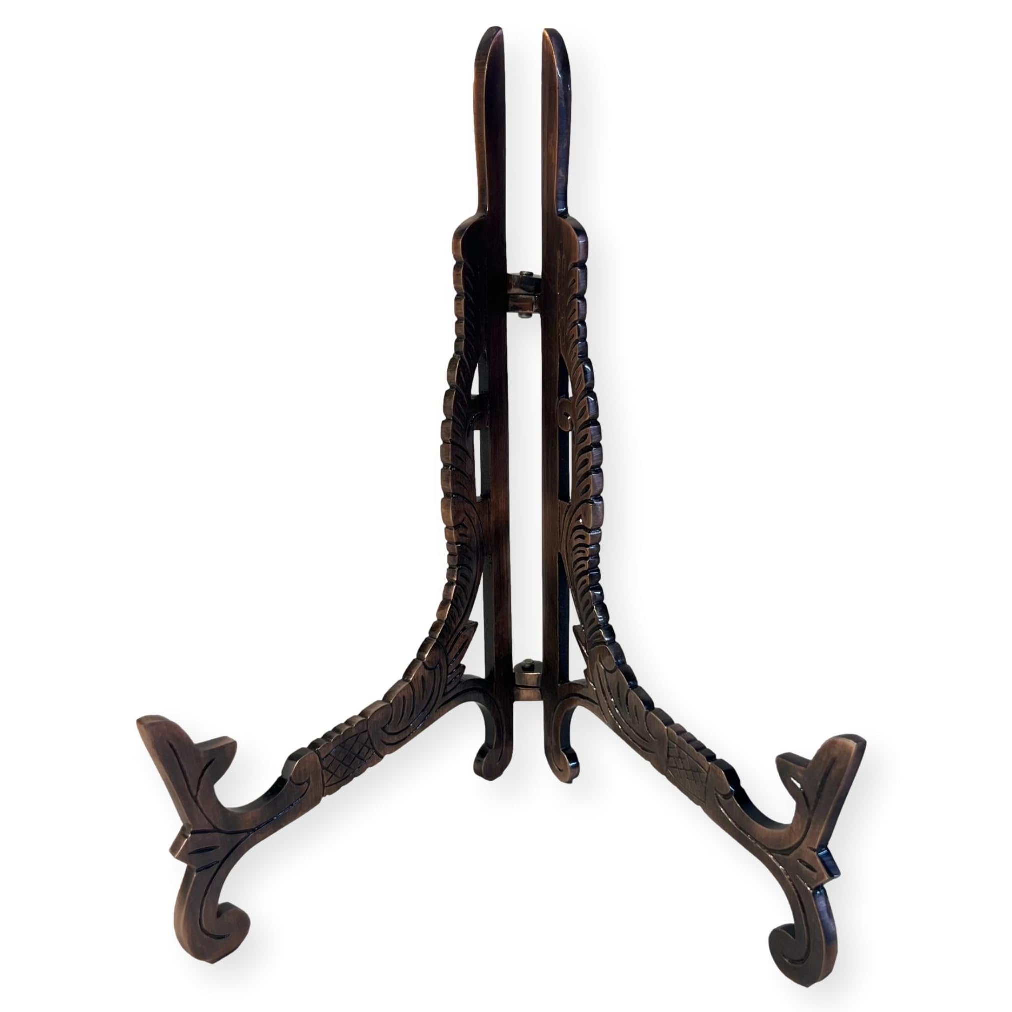 Large 10 inch Metal Easel Antique Copper Finish | Plate holder | Display stand | Metal Frame Holders for Photo Pictures Decorative Plate Dish | 25cm (H) x 15cm (Deep) | Picture Easel |Wedding tables