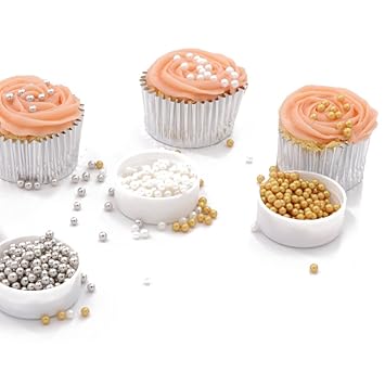 Silvery 2mm 85g 85g Gold Silvery White Sprinkles Edible Beads
