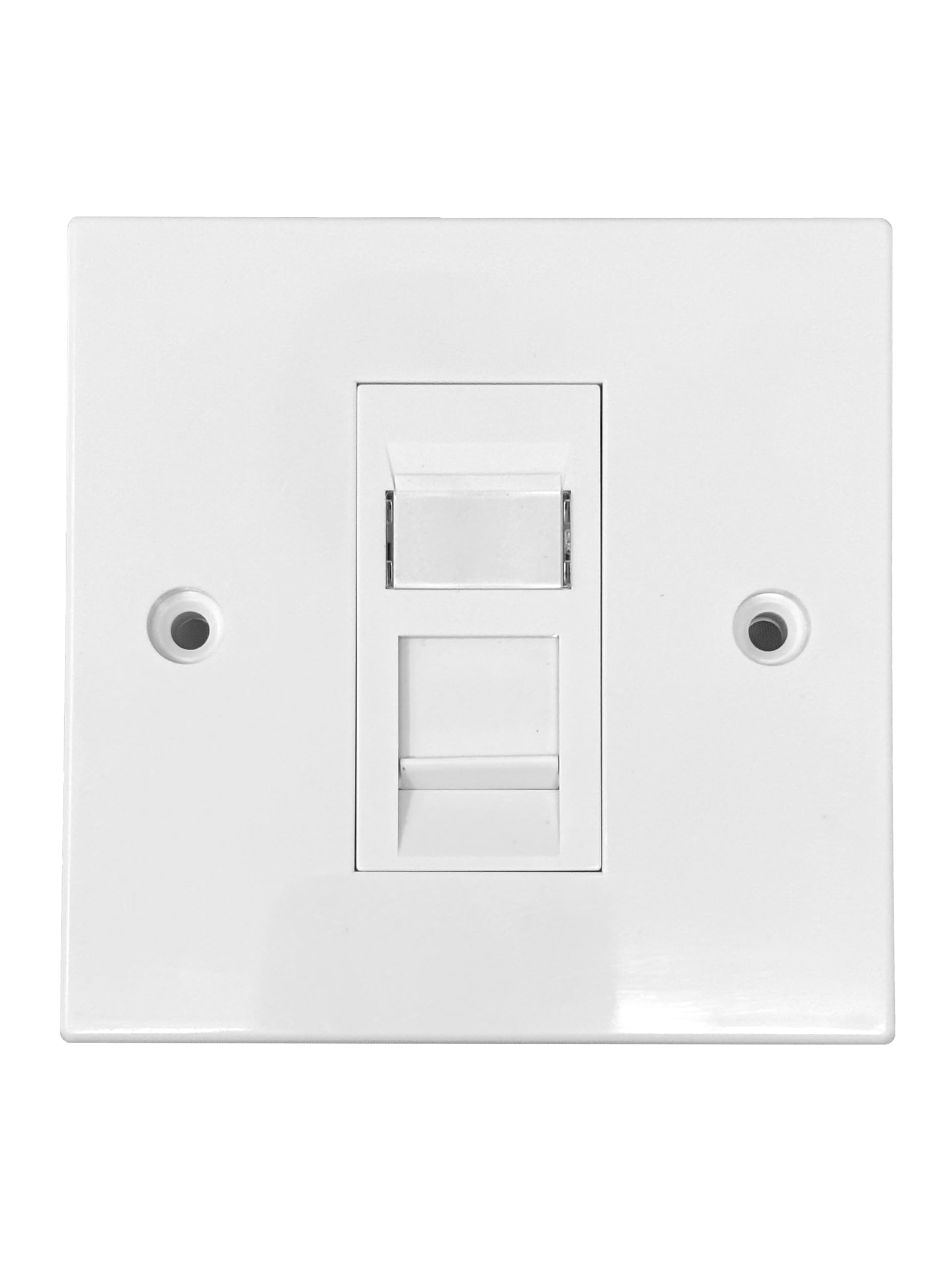 Evoges Multi-Purpose Ethernet Wall Socket, Single RJ45 Port, CAT6/CAT5E/CAT5 Compatible Network Cable LAN Keystone Jack White