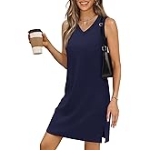 BKRIVE V-Neck Summer Casual Beach Dress for Women 2025 Vacation Women's Sleeveless Sundress with Split