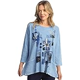 Jess & Jane Women's Coloring Mineral Washed Patch Pocket Cotton Tunic