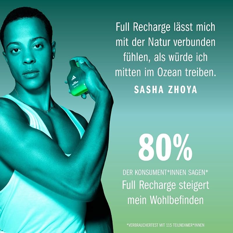 Vibes Full Recharge Eau de Parfum, langanhaltender, belebender Unisex-Duft mit würzig-frischen Noten und natürlichen ätherischen Ölen, 100ml
