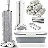 Flat Mop &amp; Bucket Set with 6 Reusable Pads
