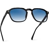 WearMe Pro Francis Polarized Men's Sunglasses, Square Frame, Wide Fit UV400 | Shatter-Resistant Lenses, Fits All Face Shapes, Glare-Free Polarized Clarity, Includes Microfiber Pouch for Cleaning/Storage