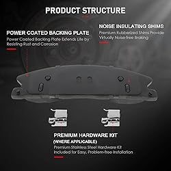 cciyu D1611 Front Ceramic Brake Pads Kits fit For