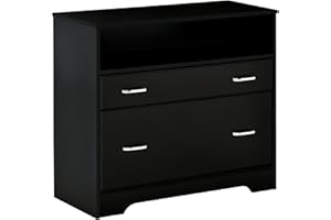 Vinsetto Lateral File Cabinet with 2 Drawers, Filing Cabinet for Hanging Letter Sized Files, Office Printer Stand, Black