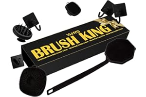 VWMYQ Silicone Scrubber Set for Men, Includes Back & Body Scrubbers, Face Brush, Scalp Massager, 4 Storage Hooks, Shower & Bathroom Hygiene Accessories for Gift(Black) (D)