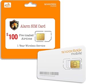 Prepaid Alarm SIM Card for GSM Home/Busines Security Alarm System - Unlimited Text - No Contract- 1 Year Wireless Service