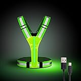LED Reflective Vest Running Gear, USB Rechargeable LED Light Up Vest High Visibility with Adjustable Waist/Shoulder for Joggi