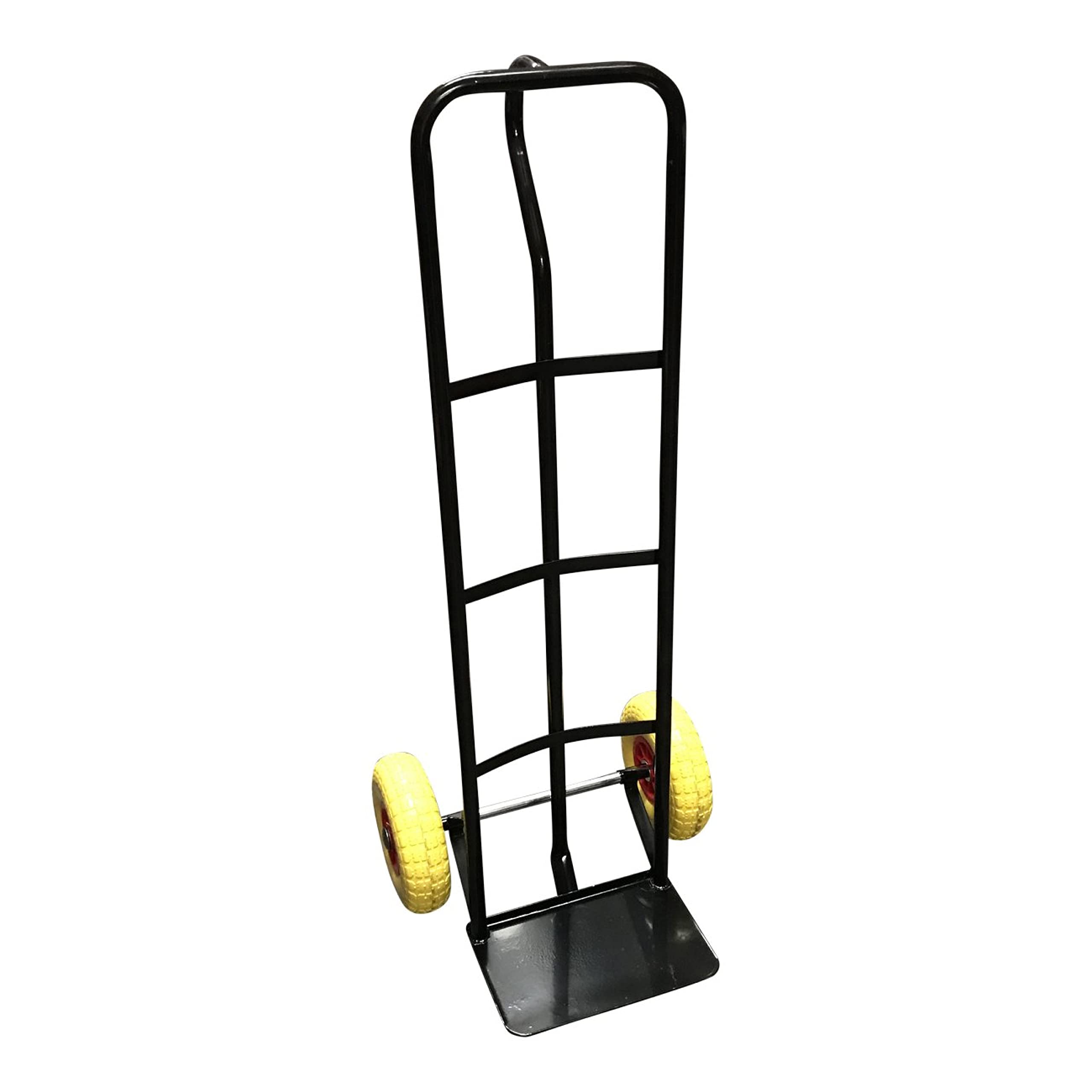 G-Rack P-Handle Sack Truck - High Back Steel Sack Barrow with Anti Puncture Tyres - Heavy Duty Trolley for Lifting, Delivery, Moving - Black Hand Truck with 325kg Load Capacity (35 x 40 x 130 cm)
