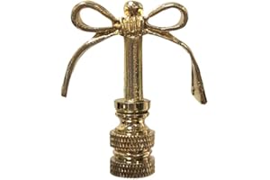 Royal Designs, Inc. Bow Tie Design Finial for Lamp Shade, F-5065PB-1, Polished Brass