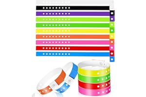 EUPHHONYCS 60 Pcs Vinyl Wristband in 10 Colors, Plastic Wristbands for Events, Neon Plastic Event Wristbands, Colored Bracelet Wristband for Events, Concerts, Carnivals, Nightclubs, Bars, Park