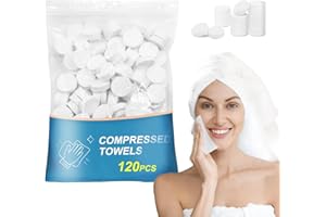 LAGINCIG 120 PCS Compressed Towels Bulk Coin Tissues Portable Mini Disposable Face Compressed Camping Towels for Travel Home Hotel and Outdoor Activities