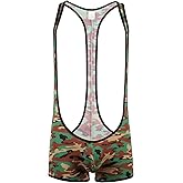 YOOBNG Mens Mesh Breathable Leotard Singlet Underwear See Through One-Piece Jumpsuit Suspender Jockstrap