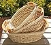 ShopOnNet RT450110-3 Handwoven Wicker Storage Basket Curve Pole Handle in Cream and Sand (Set of 3)