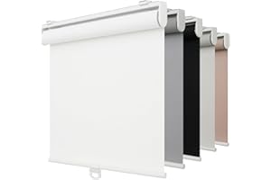 SHADEMOON 100% Blackout Cordless Roller Indoor Shades for Windows,Pull Down Room Darkening Spring System Blind,Thermal Insula