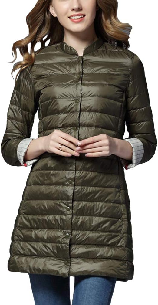 TieNew Womens Winter Long Down Jacket Lightweight Ladies Warm Jacket