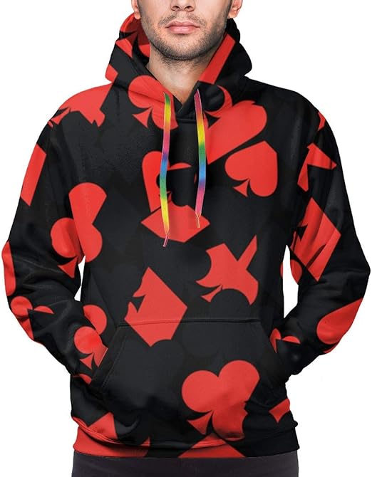 Men's Hoodie Poker Playing Cards Symbol Sweate Sweatshirt