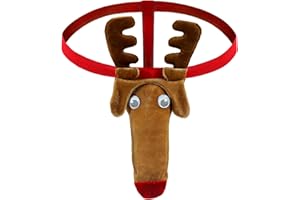 Evankin Christmas Gag Gift Men Novelty Funny Underwear with Bulge Pouch Costume Sexy Thong Panties Briefs G-String