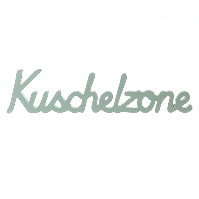 Schriftzug - Kuschelzone - Holz grau /weiß Deko Wandtattoo